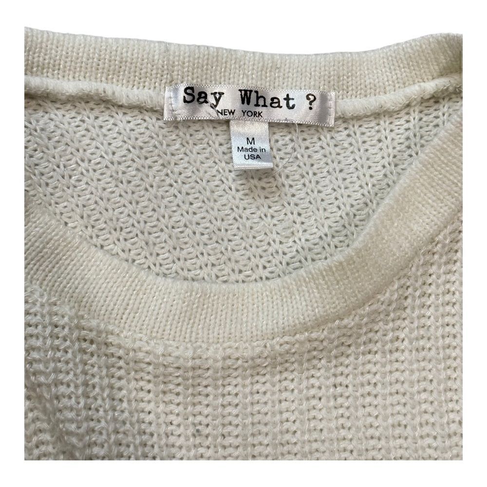 Say What? Color Block Chunky Knit Pull Over Sweater Size Medium - Picture 4 of 7